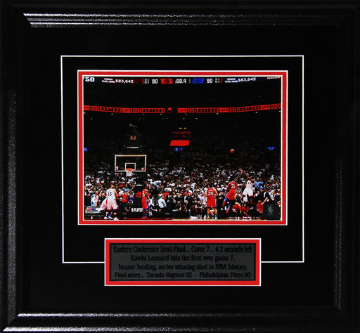 Kawhi Leonard Toronto Raptors 2019 Eastern Conference Semi Finals Game 7 Buzzer Beater 8x10 Frame (Baseline)