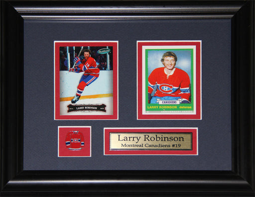 Larry Robinson Montreal Canadiens 2 Card Hockey Memorabilia Collector Frame