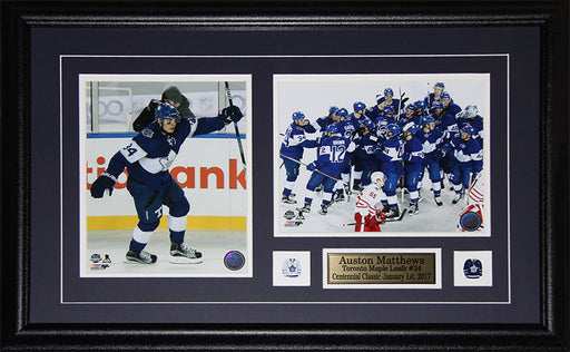 Auston Matthews Toronto Maple Leafs Centennial Classic 2 Photo Hockey Frame
