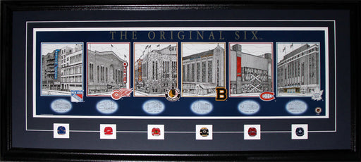 Original Six Arena's Lithograph Print Hockey Memorabilia Collector Frame