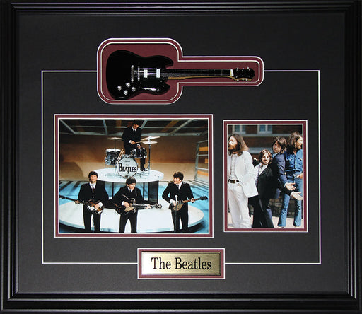 The Beatles John Lennon George Harrison Paul McCartney Ringo Starr Miniature Guitar 2 Photo Frame