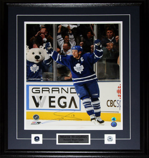 Mats Sundin Toronto Maple Leafs Signed 16x20 Hockey Collector Frame