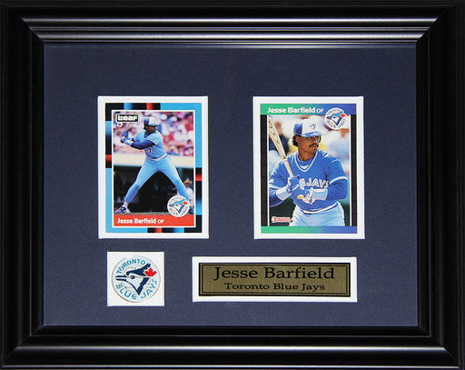 Jesse Barfield Toronto Blue Jays 2 Card Baseball Memorabilia Collector Frame