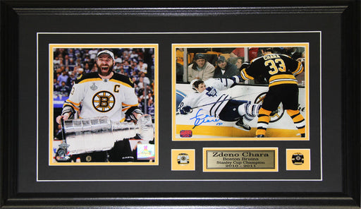 Zdeno Chara Boston Bruins Signed 2 Photo Hockey Memorabilia Collector Frame