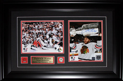 Patrick Kane Chicago Blackhawks 2013 Stanley Cup Signed 2 Photo Hockey Frame