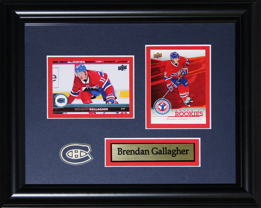 Brendan Gallagher Montreal Canadiens Hockey Sports Memorabilia Collector 2 Card Frame