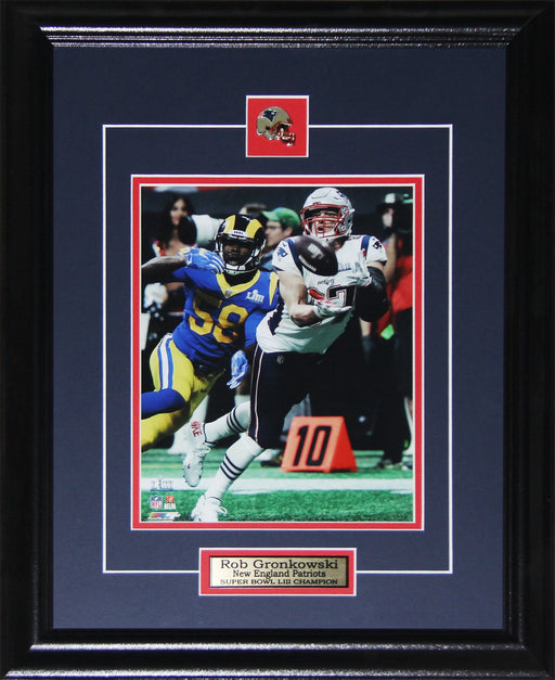 Rob Gronkowski New England Patriots Superbowl LIII Final Game Football 8x10 Frame