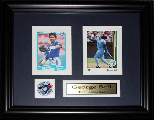 George Bell Toronto Blue Jays 2 Card Baseball Memorabilia Collector Frame