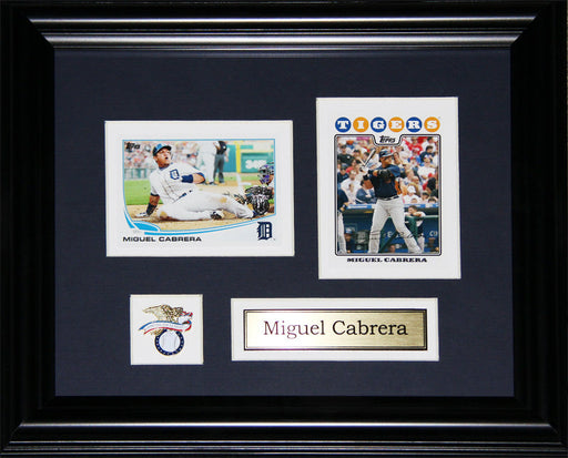 Miguel Cabrera Detroit Tigers 2 Card Baseball Memorabilia Collector Frame