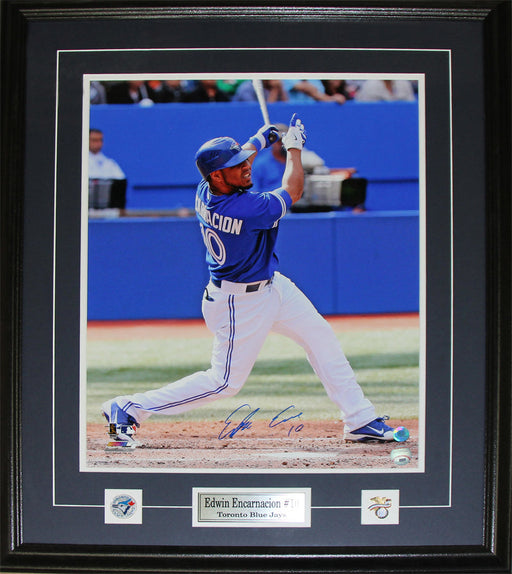 Edwin Encarnacion Toronto Blue Jays Signed 16x20 Baseball Collector Frame