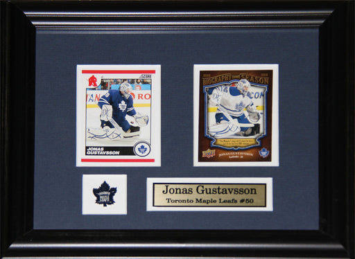 Jonas Gustavsson Toronto Maple Leafs 2 Card Hockey Collector Frame