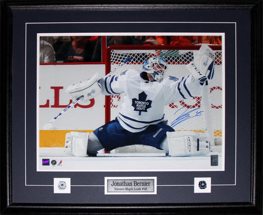 Jonathan Bernier Toronto Maple Leafs Signed 16x20 Hockey Collector Frame
