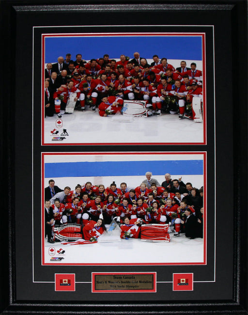 2014 Team Canada Men & Women Gold Medal Winter Olympics Sochi 11x14 2 Photo Frame