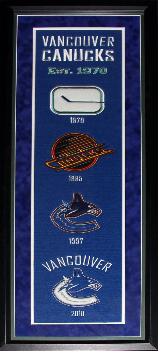 Vancouver Canucks Banner Hockey Memorabilia Collector Frame
