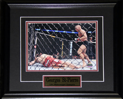 Georges St-Pierre UFC MMA Mixed Martial Arts Signed 8x10 Collector Frame