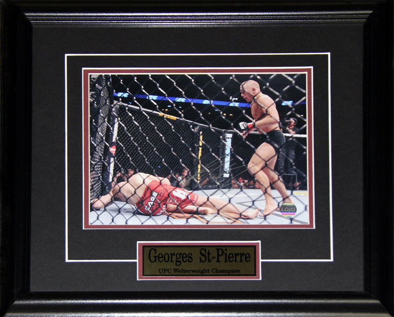 Georges St-Pierre UFC MMA Mixed Martial Arts Signed 8x10 Collector Frame