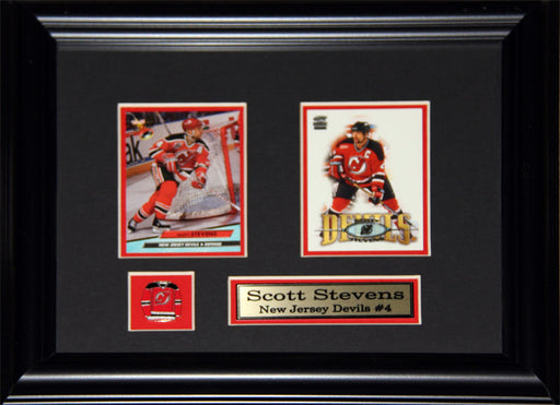 Scott Stevens New Jersey Devils 2 Card Hockey Memorabilia Collector Frame