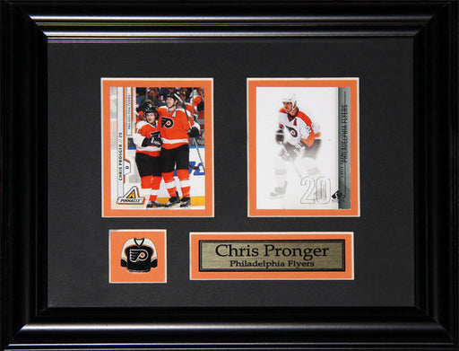Chris Pronger Philadelphia Flyers 2 Card Hockey Memorabilia Collector Frame