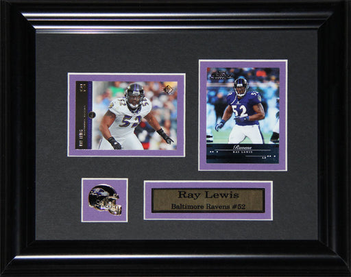 Ray Lewis Baltimore Ravens 2 Card Football Memorabilia Collector Frame