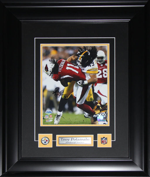 Troy Polamalu Pittsburgh Steelers Signed 8x10 Football Collector Frame