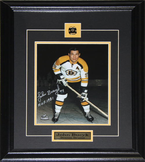 John Bucyk Boston Bruins Signed 8x10 Hockey Memorabilia Collector Frame