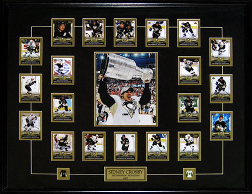 Sidney Crosby Pittsburgh Penguins Phenomenal Beginning Full Card Set Stanley Cup Hockey Frame