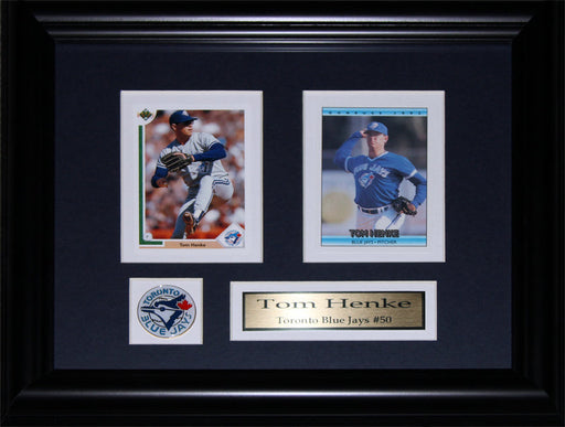 Tom Henke Toronto Blue Jays 2 Card Baseball Memorabilia Collector Frame