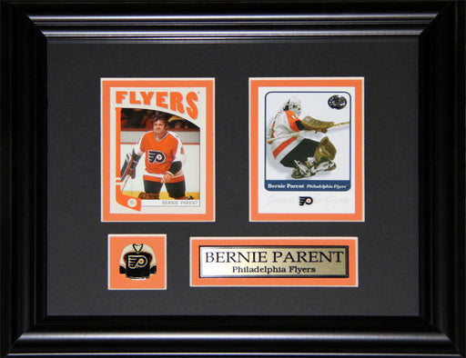 Bernie Parent Philadelphia Flyers 2 Card Hockey Memorabilia Collector Frame