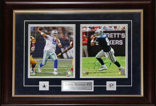 Tony Romo Dallas Cowboys Signed 2 Photo Football Memorabilia Collector Frame