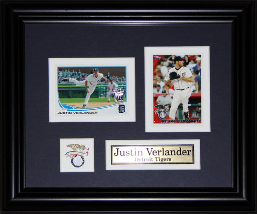 Justin Verlander Detroit Tigers 2 Card Baseball Memorabilia Collector Frame