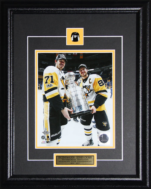 Sidney Crosby & Evgeni Malkin Pittsburgh Penguins 2017 Stanley Cup 8x10 Hockey Frame