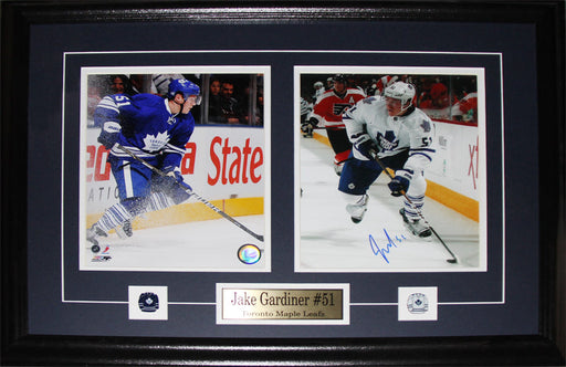 Jake Gardiner Toronto Maple Leafs Signed 2 Photo Hockey Collector Frame