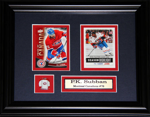 PK Subban Montreal Canadiens 2 Card Hockey Memorabilia Collector Frame
