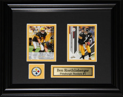 Ben Roethlisberger Pittsburgh Steelers 2 Card Football Collector Frame