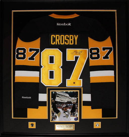 Sidney Crosby Pittsburgh Penguins Signed vintage Jersey Hockey Frame