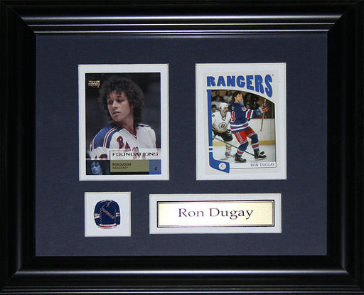 Ron Dugay New York Rangers 2 Card Hockey Memorabilia Collector Frame