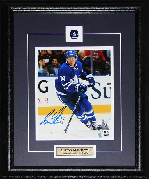 Auston Matthews Toronto Maple Leafs Signed 8x10 Hockey Collector Frame