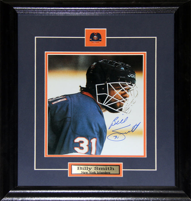 Billy Smith New York Islanders Signed 8x10 Hockey Collector Frame