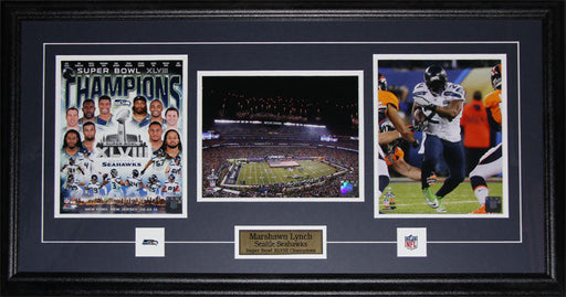 Marshawn Lynch Seattle Seahawks Superbowl XLVIII 3 Photo Football Frame