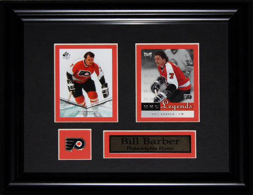 Bill Barber Philadelphia Flyers 2 Card Hockey Memorabilia Collector Frame
