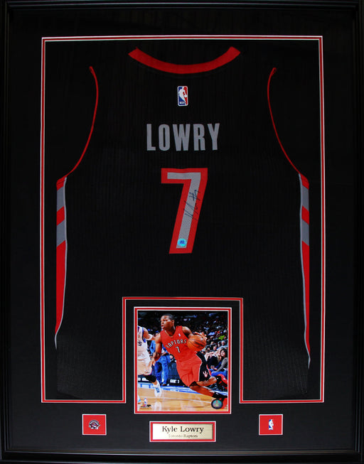 Kyle Lowry Toronto Raptors Signed Jersey Basketball Collector Frame