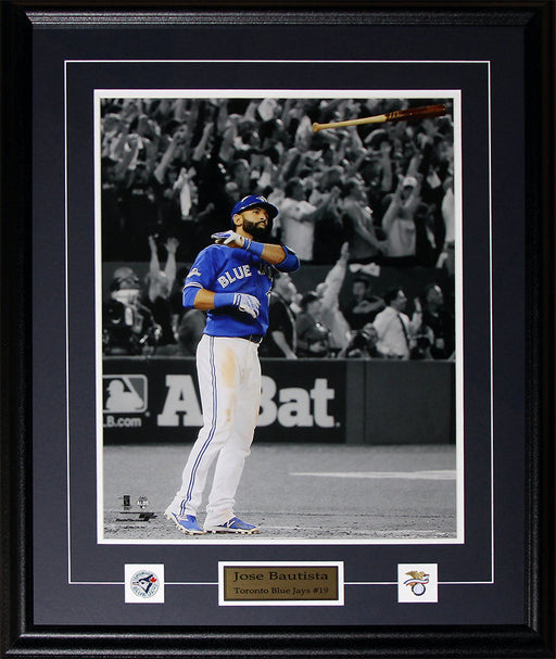 Jose Bautista Toronto Blue Jays Bat Flip Home Run 2015 AL Finals 16x20 Baseball Frame