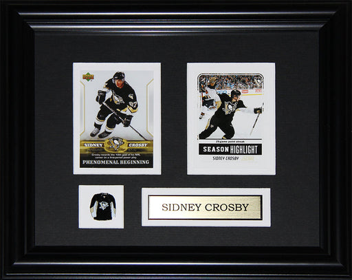 Sidney Crosby Pittsburgh Penguins 2 Card Hockey Memorabilia Collector Frame