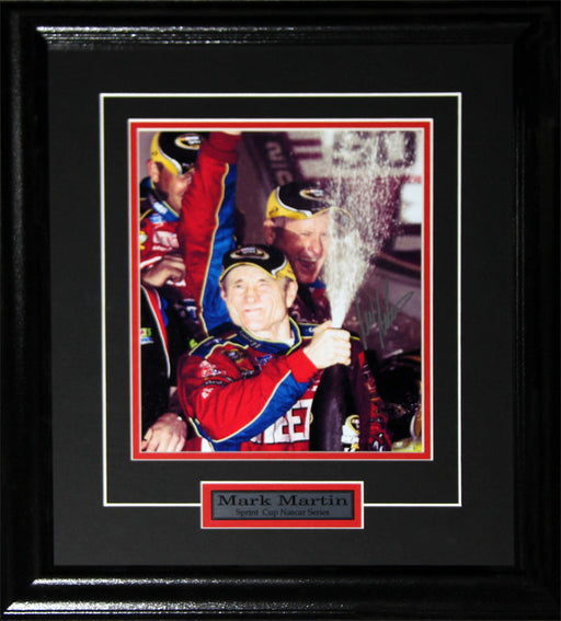 Mark Martin NASCAR Auto Motorsport Racing Driver Signed 8x10 Racer Frame