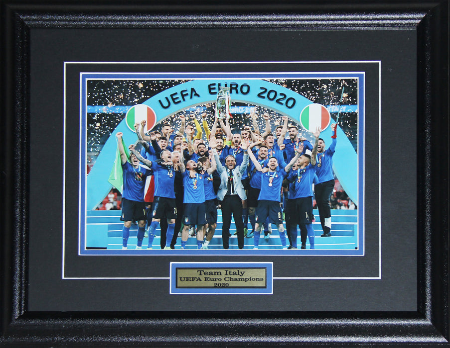 2020 Team Italy Italia UEFA European Euro Cup Champions Soccer Football 8x12 Memorabilia Frame