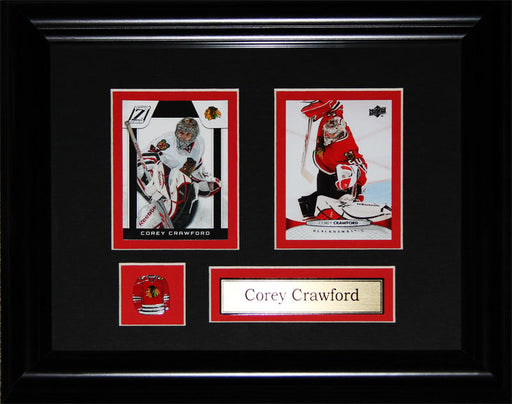 Corey Crawford Chicago Blackhawks 2 Card Hockey Memorabilia Collector Frame