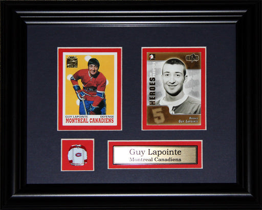 Guy Lapointe Montreal Canadiens 2 Card Hockey Memorabilia Collector Frame