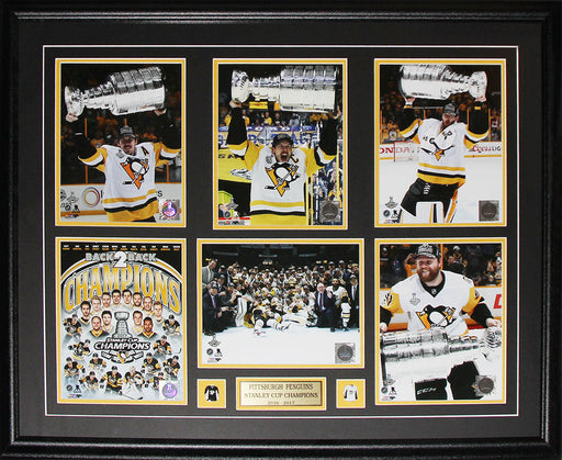 2017 Pittsburgh Penguins Stanley Cup Crosby Malkin Kessel Murray 6 Photo Hockey Frame