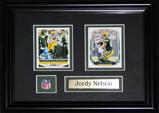 Jordy Nelson Green Bay Packers 2 Card Football Memorabilia Collector Frame