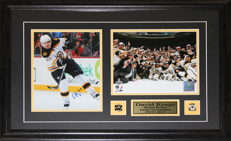 David Krejci Boston Bruins Signed 2 Photo Hockey Memorabilia Collector Frame